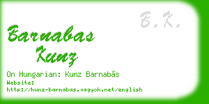 barnabas kunz business card