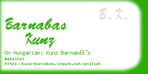 barnabas kunz business card